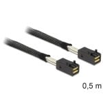 Cable DeLOCK Mini SAS HD x 4 SFF 8643 0,5 m Negro