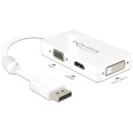 Adaptador DisplayPort para VGA+HDMI+DVI-D DeLOCK 0,16 m Branco