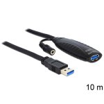 Cable Alargador USB 3.0 DeLOCK 10 m Negro