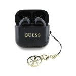 Auriculares Guess inalámbricos Bluetooth intraurales con logo brillante y charm, negro