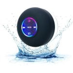 Altavoces Autrucker Bluetooth portátil con micrófono, LED y ventosa IPX4