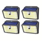 Pack 4 Außensolarleuchten Ohne Kabel 3 Einstellbare Modi Bewegungssensor 180°