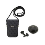 Auriculares Guess TWS inalámbricos Bluetooth con bolso polipiel negro logo 4G para uso diario