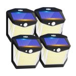 Pack 4 Außensolarleuchten 248 LED Autrucker mit Bewegungssensor IP65