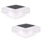 Poste de Luz Solar Autrucker 2 Unidades Cálida para Patios, Vallas y Jardines