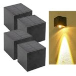 Apliques Solares Autrucker Lote 4 IP65 Luz Cálida Control Inteligente