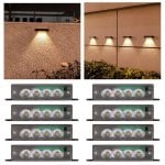 Luz Solar de Pared Autrucker 8 Luces LED 4 Unidades Impermeable IP65