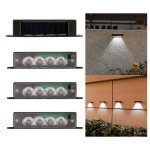 Lámpara Solar de Pared Autrucker con Sensor Crepuscular 4 LED IP65 Blanco para jardín