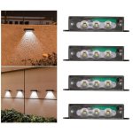 Set de 4 Luces Solares para Valla/Pared Autrucker 3 LED IP65 Blanca Automática