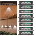 Luz Solar Exterior Autrucker para Valla o Pared, 3 LED, IP65, Blanca, Automática Dusk-to-Dawn