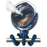 Mini-Ventilator mit Vernebler Autrucker 6000mAh Stativ LED Leise 3 Stufen