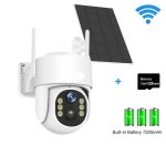 Caméra de surveillance Autrucker 4MP Vision Nocturne Extérieure Audio Bidirectionnel Panneau Solaire