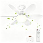 Deckenventilator mit Licht Autrucker 40W 52cm 3 Stufen Fernbedienung LED Leise