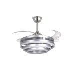 Ventilador de Techo con Luz Bel Air Sfera 72W 108cm 6 Velocidades Motor DC Aspas Retráctiles Mando