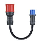 Adattatore go-e per Gemini flex 22 kW, CEE rosso trifase 32A a CEE blu monofase 16A