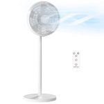 Ventilatore a Piantana Rolipo Regolabile 4 Velocità Oscillazione 80° Telecomando LED