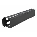 Panneau de gestion de câbles DeLOCK 19" 2U noir avec 4 ouvertures