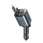 Caricatore auto Joyroom 4 in 1 30W cavi USB-C Lightning retrattili