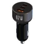 Cargador De Coche Nextbatt De 65 W Con 2 Puertos Usb-c Y 1 Puerto Usb-a - Negro/gris