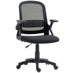 Silla Giratoria Ergonómica Rolipo con Reposabrazos Abatibles y Soporte Lumbar Negra