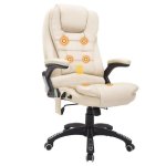 Bürostuhl Rolipo Beige mit 6-Punkt-Massage und Höhenverstellung