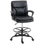 Silla de oficina ergonómica Rolipo con altura y reposapiés ajustables negra