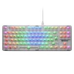 Teclado Sharkoon Crystal Shark mecánico compacto con RGB y conexión dual alemán