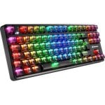 Teclado Sharkoon Crystal Shark mecânico compacto RGB com switches KTT Hot-Swappable