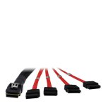 Cable Inter-Tech SFF 8087 a 4x SATA de 1 m, Negro