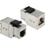 Módulo de Conector de Red DeLOCK Keystone RJ45 Hembra a Hembra Plata