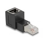 Adaptateur RJ45 mâle à femelle Cat.6A 90° coudé vers le haut DeLOCK