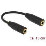 Adattatore audio Delock 3,5 mm femmina a femmina 0,13 m nero