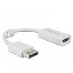 Adaptador de vídeo DeLOCK DisplayPort para HDMI 0,1 m branco