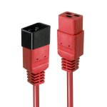 Câble d'extension Lindy 1 m C19 à C20 250 V 16 A rouge