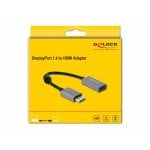 Adaptador DeLOCK DisplayPort 1.4 para HDMI 4K 60 Hz HDR 0,2 m