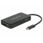 Adaptador USB-C para HDMI, DisplayPort, DVI-I e VGA DeLOCK 63929