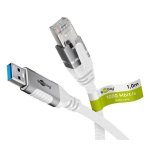 Cavo di rete Goobay 74157 USB-A a RJ-45 Cat6 1 m bianco