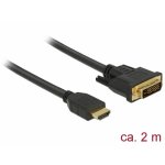 Adaptador de cable de vídeo DeLOCK 85654 2 m HDMI a DVI Negro