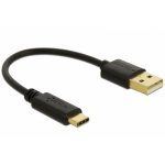 Cavo USB DeLOCK 80954 USB-A a USB-C 0,15 m Nero