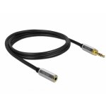 Cabo de extensão de áudio Delock 3,5 mm macho a fêmea 3 m preto/cinzento