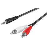 Audiokabel Goobay 3,5mm Stecker zu 2 x RCA Stecker 1,5 m schwarz