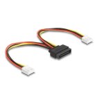 Cabo de alimentação DeLOCK SATA 15 pinos para 2 x Floppy 4 pinos 15 cm