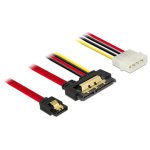 Adaptador SATA Delock 85230 0,3 m SATA 7-pin + Molex a SATA 22-pin Preto