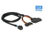 Cabo Adaptador DeLOCK SFF-8643 para U.2 SFF-8639+SATA 0,75 m Preto