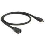 Cavo estensione USB 2.0 Micro-USB B DeLOCK 0,5 m Nero