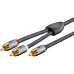 Cable RCA Y Goobay 5 m Negro/Plata Conectores Chapados en Oro