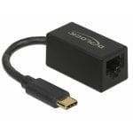 Adaptador USB Type-C a Gigabit LAN DeLOCK compacto negro
