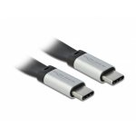 Cable USB DeLOCK 85926 0,22 m USB-C a USB-C 3.2 Gen 2 10 Gbit/s Negro/Plata