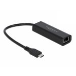 Adaptador de Red DeLOCK USB-C a Ethernet 5000 Mbit/s Negro