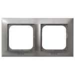 Marco doble Ospel RH-2Y/23 Titanio IP44 para interruptores y pulsadores